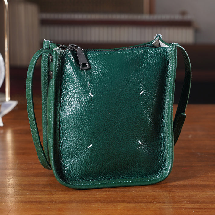 Genuine Leather Crossbody Bag - Yellow 8448128 2