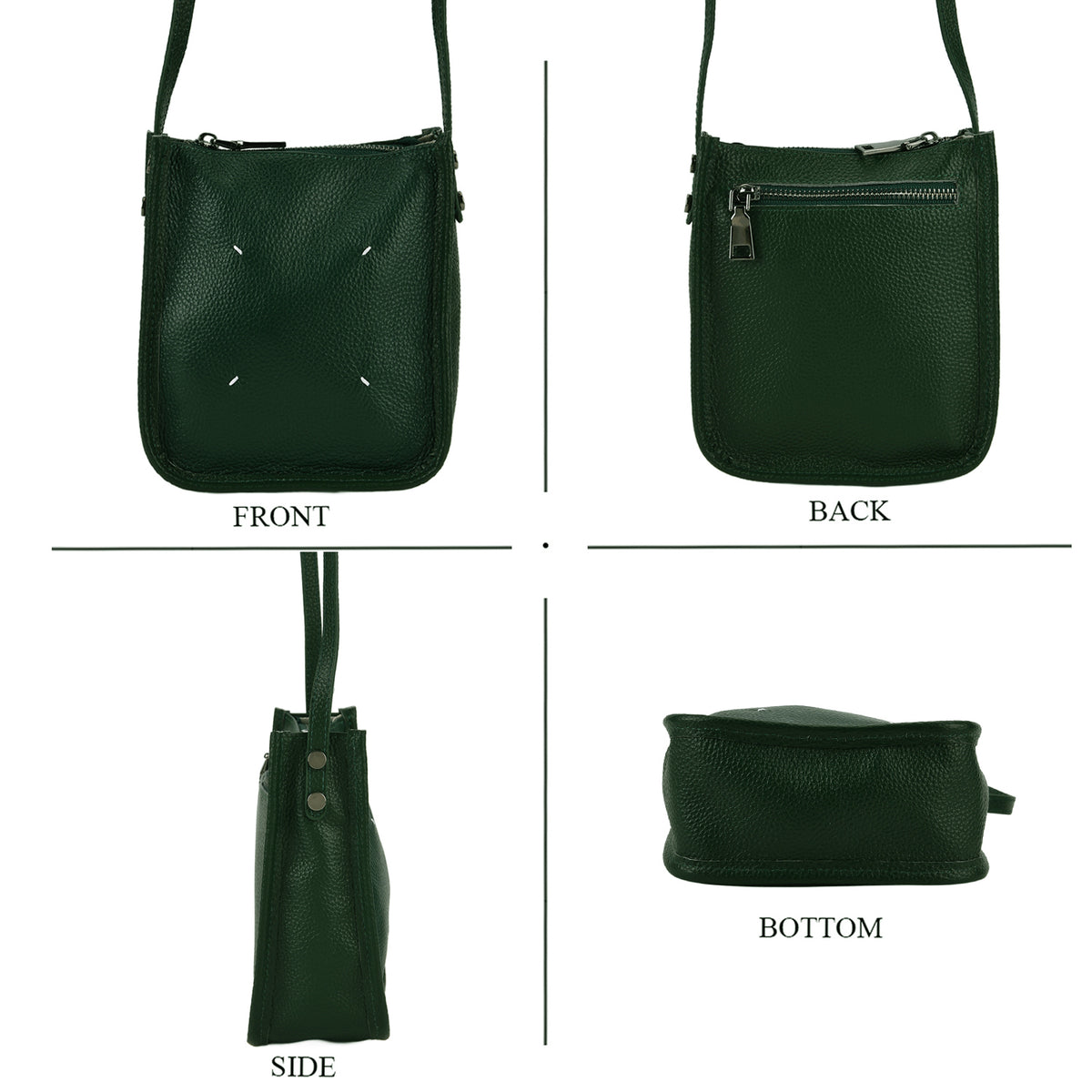 Genuine Leather Crossbody Bag - Green V32514480 5