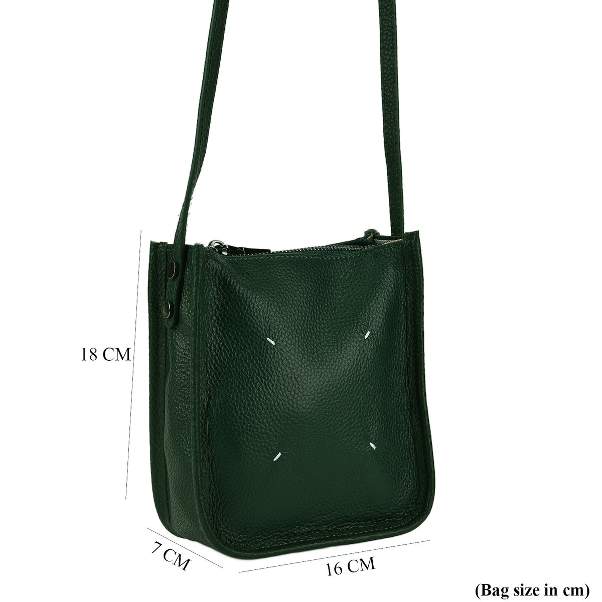 Genuine Leather Crossbody Bag - Green V32514480 8