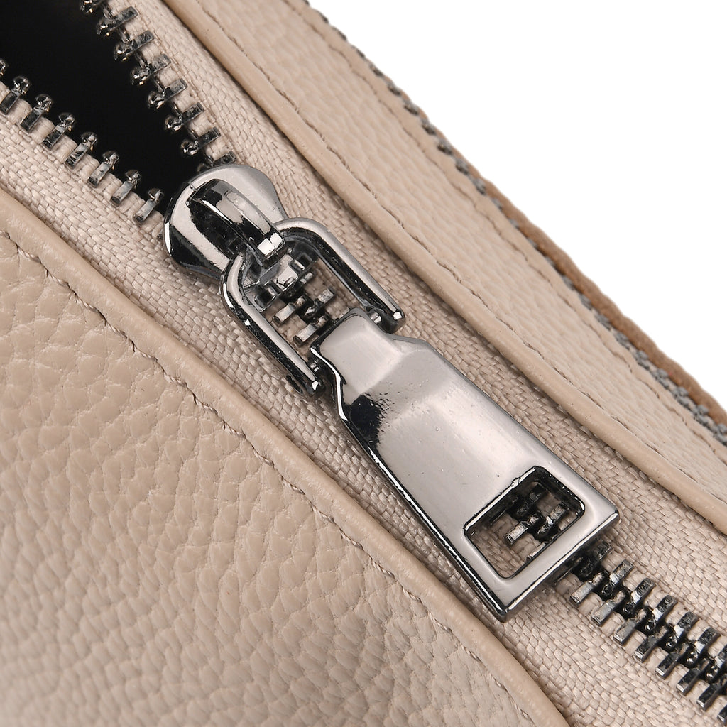 Genuine Leather Crossbody Bag - Apricot_8448126_6