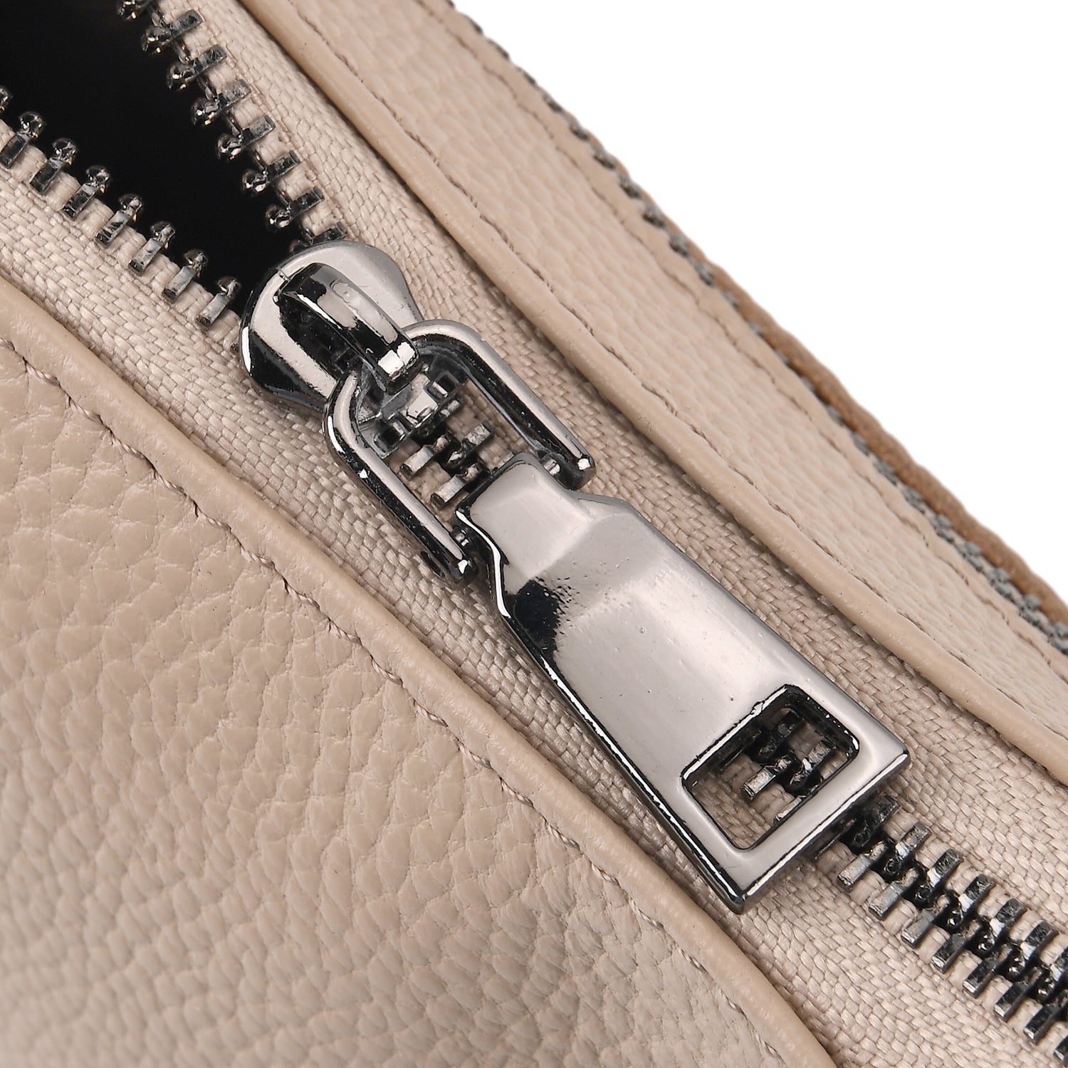 Genuine Leather Crossbody Bag - Apricot V32491006 7
