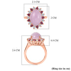 D'Joy Natural Kunzite, Rhodolite Garnet & White Zircon Halo Ring in Rose Gold Plated Sterling Silver 7.91 Ct._8448136_5