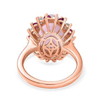 D'Joy Natural Kunzite, Rhodolite Garnet & White Zircon Halo Ring in Rose Gold Plated Sterling Silver 7.91 Ct._8448138_4