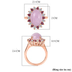 D'Joy Natural Kunzite, Rhodolite Garnet & White Zircon Halo Ring in Rose Gold Plated Sterling Silver 7.91 Ct._8448138_5