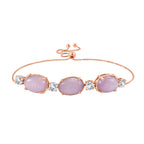 D'Joy Natural Kunzite & Golconda Topaz Station Bracelet (Size - 7.5  Adjustable) in Rose Gold Plated Sterling Silver 22.39 Ct._8448150