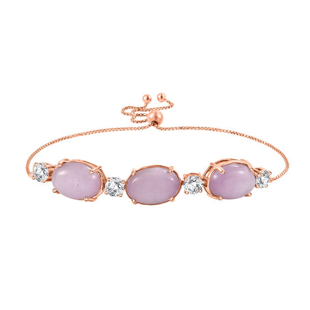 D'Joy Natural Kunzite &amp; Golconda Topaz Station Bracelet (Size - 7.5  Adjustable) in Rose Gold Plated Sterling Silver 22.39 Ct. 8448150 1