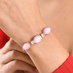 D'Joy Natural Kunzite & Golconda Topaz Station Bracelet (Size - 7.5  Adjustable) in Rose Gold Plated Sterling Silver 22.39 Ct._8448150_1