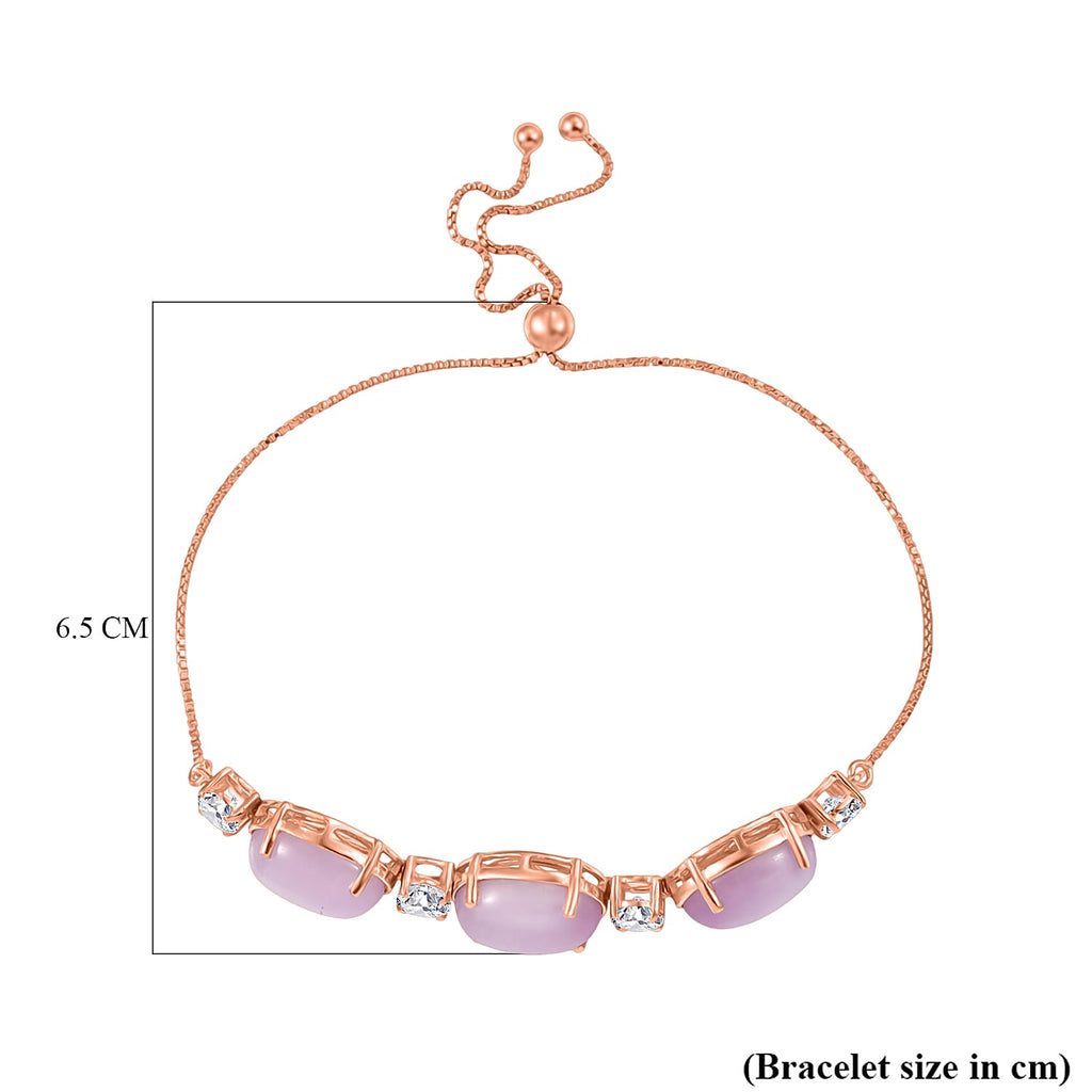 D'Joy Natural Kunzite & Golconda Topaz Station Bracelet (Size - 7.5  Adjustable) in Rose Gold Plated Sterling Silver 22.39 Ct._8448150_4