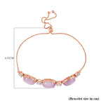 D'Joy Natural Kunzite & Golconda Topaz Station Bracelet (Size - 7.5  Adjustable) in Rose Gold Plated Sterling Silver 22.39 Ct._8448150_4