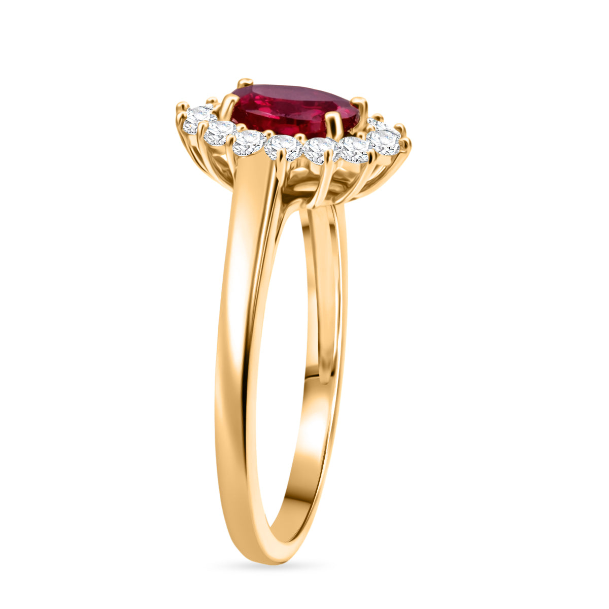 D'Joy AAA African Ruby &amp; White Zircon Ring in Yellow Gold Plated Sterling Silver 2.70 Ct. V32372111 3