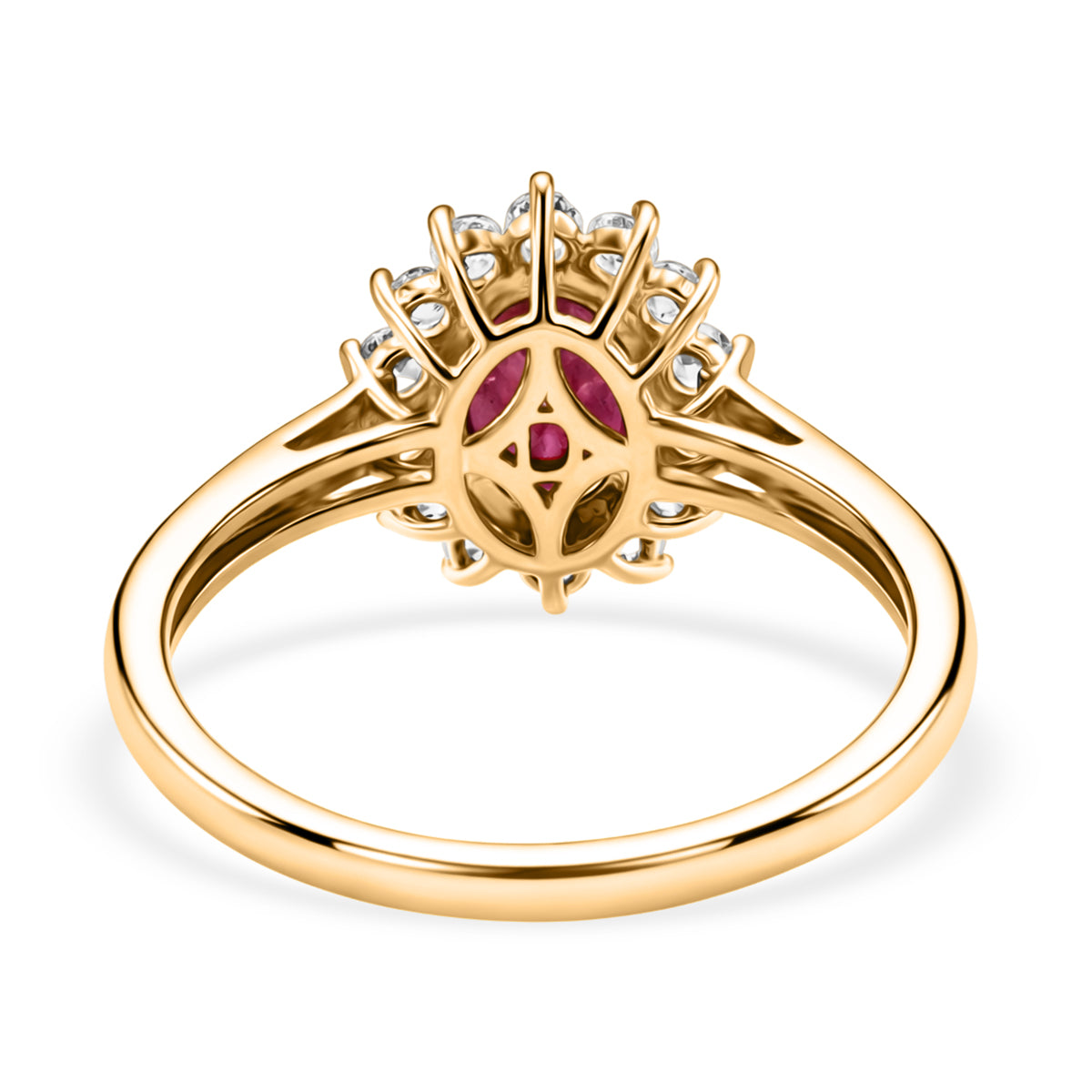 D'Joy AAA African Ruby &amp; White Zircon Ring in Yellow Gold Plated Sterling Silver 2.70 Ct. V32372111 4