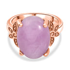 D'Joy Natural Kunzite Oval Cut Solitaire Ring in Rose Gold Plated Sterling Silver 11.24 Ct._8448249