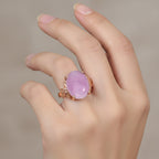 D'Joy Natural Kunzite Oval Cut Solitaire Ring in Rose Gold Plated Sterling Silver 11.24 Ct._8448249_1