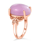 D'Joy Natural Kunzite Oval Cut Solitaire Ring in Rose Gold Plated Sterling Silver 11.24 Ct._8448249_3