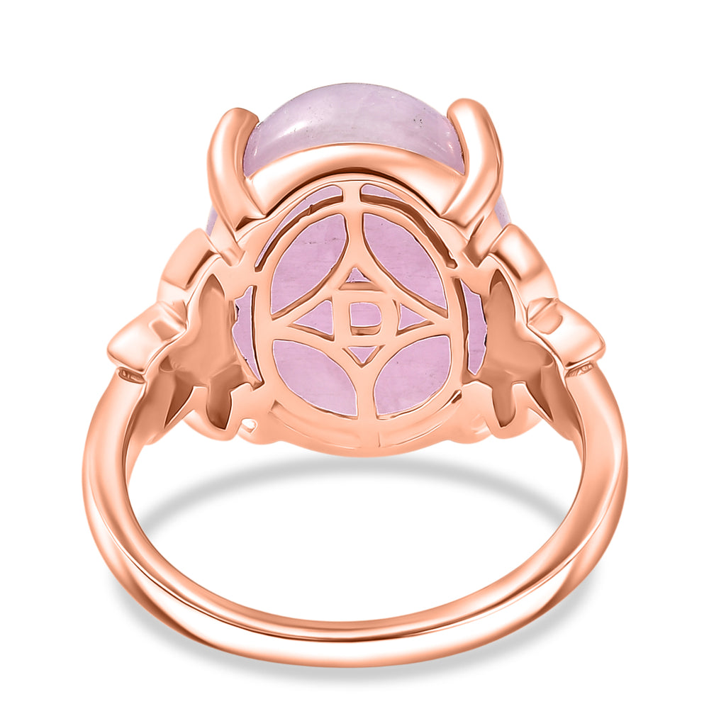 D'Joy Natural Kunzite Oval Cut Solitaire Ring in Rose Gold Plated Sterling Silver 11.24 Ct._8448251_4