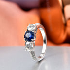 D'Joy AAA Kyanite & Moissanite Trilogy Ring in Platinum Overlay Sterling Silver 2.04 Ct._8448270_2