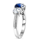 D'Joy AAA Kyanite & Moissanite Trilogy Ring in Platinum Overlay Sterling Silver 2.04 Ct._8448270_3