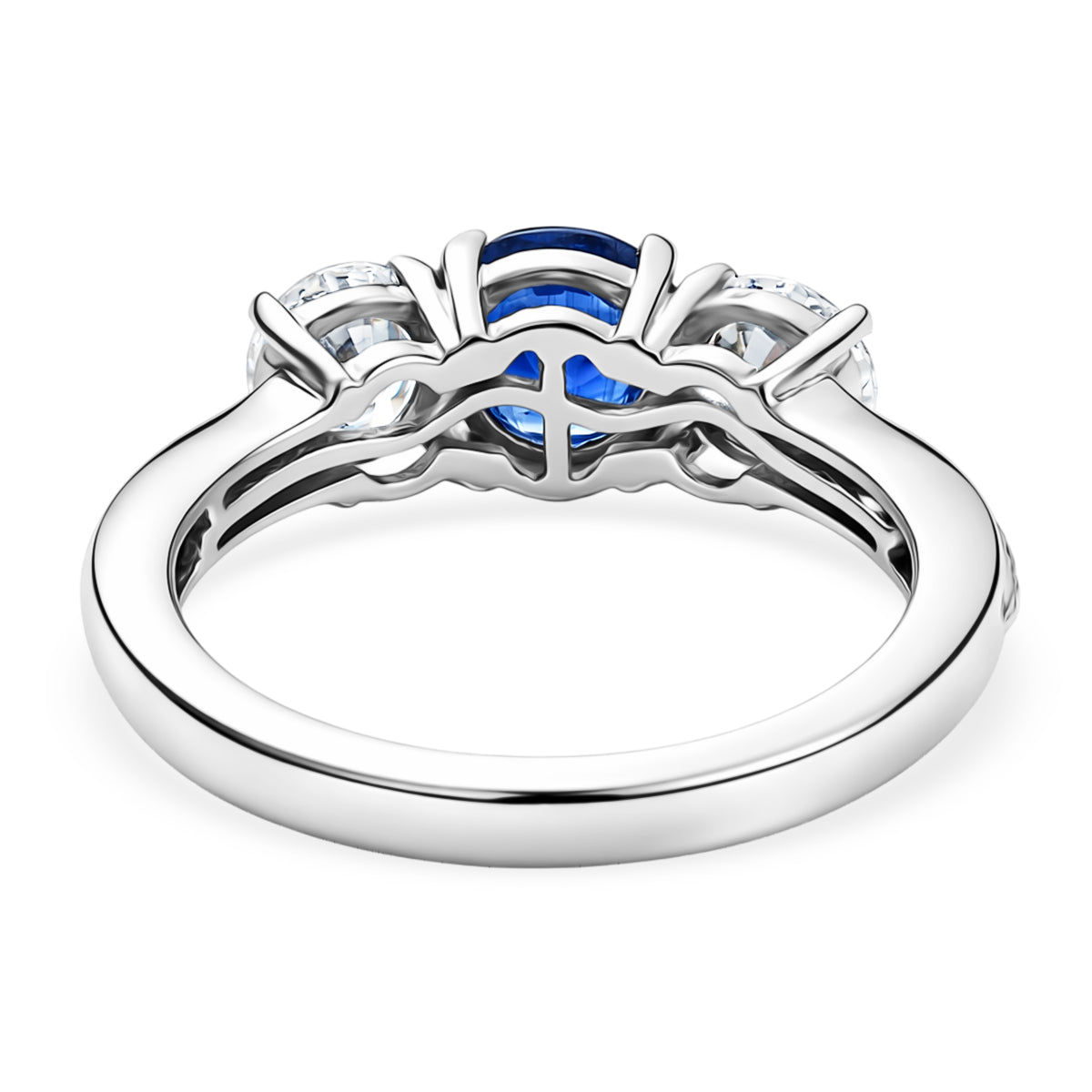 D'Joy AAA Kyanite, Moissanite Trilogy Ring in Platinum Overlay Sterling Silver 2.04 Ct. 8448270 5