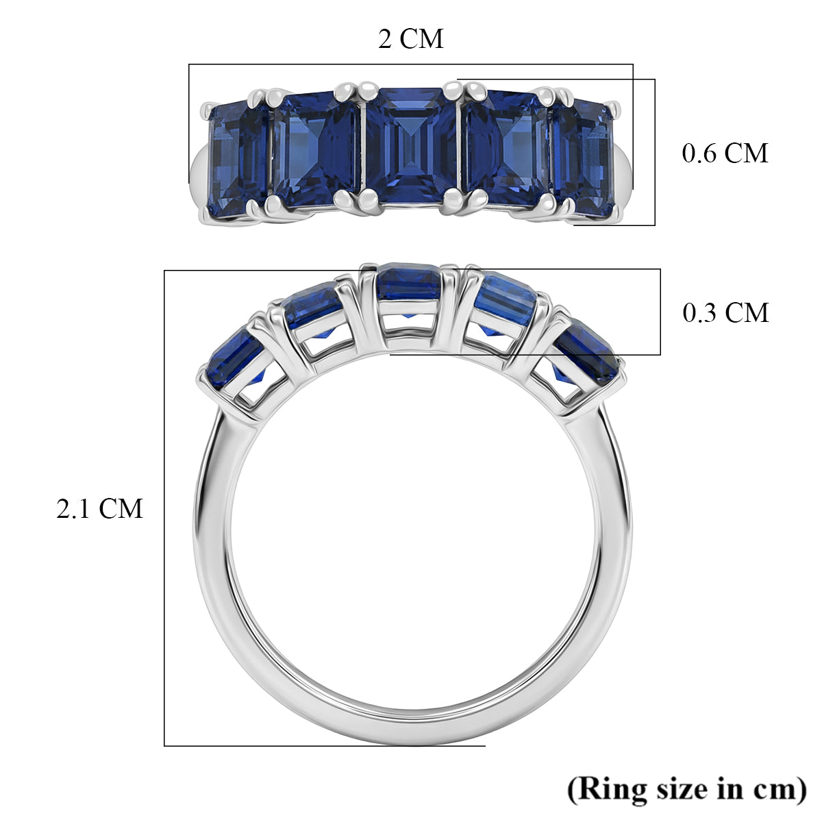 D'Joy AAA Kyanite 5-Stone Ring in Platinum Overlay Sterling Silver 2.44 Ct. V32519804 6