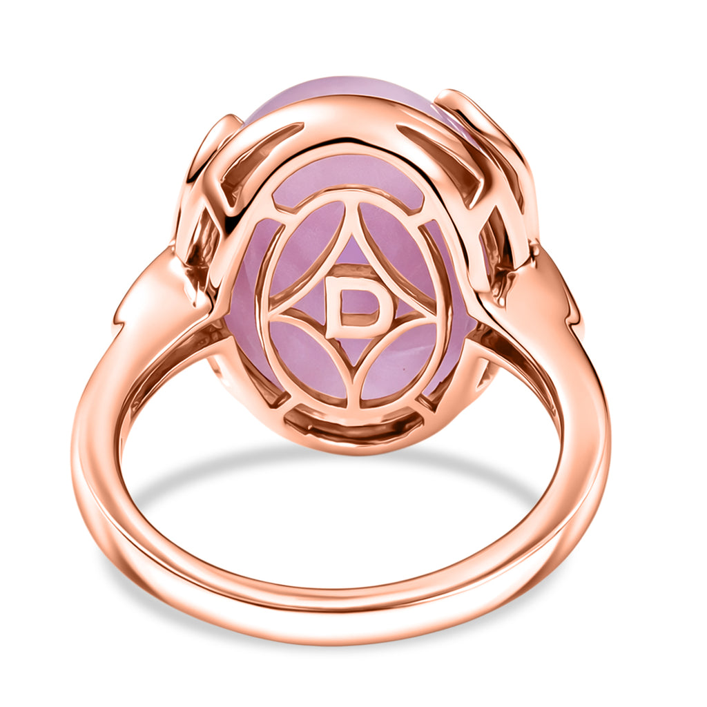 D'Joy Natural Kunzite Oval Cut Solitaire Ring in Rose Gold Plated Sterling Silver 12.06 Ct._8448425_4