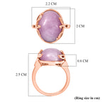 D'Joy Natural Kunzite Oval Cut Solitaire Ring in Rose Gold Plated Sterling Silver 12.06 Ct._8448425_5