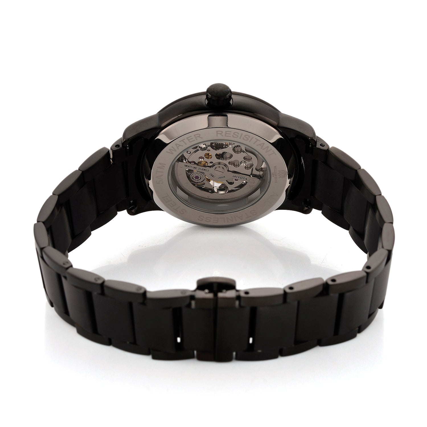 William Hunt London Limited Edition Automatic Movt. 5 ATM Water Resistancy Black Skeleton Dial Mens Watch with Stainless Steel Strap and Butterfly Buckle Clasp V32531542 7