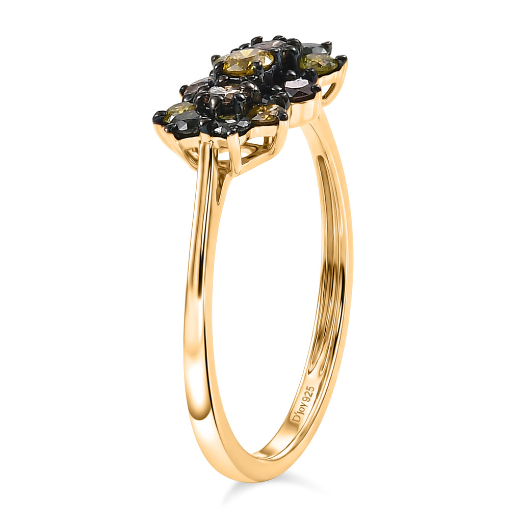 D'Joy Yellow Diamond & Multi Diamond Boat Cluster Ring in 18K Vermeil Yellow Gold Plated Sterling Silver_8448520_3