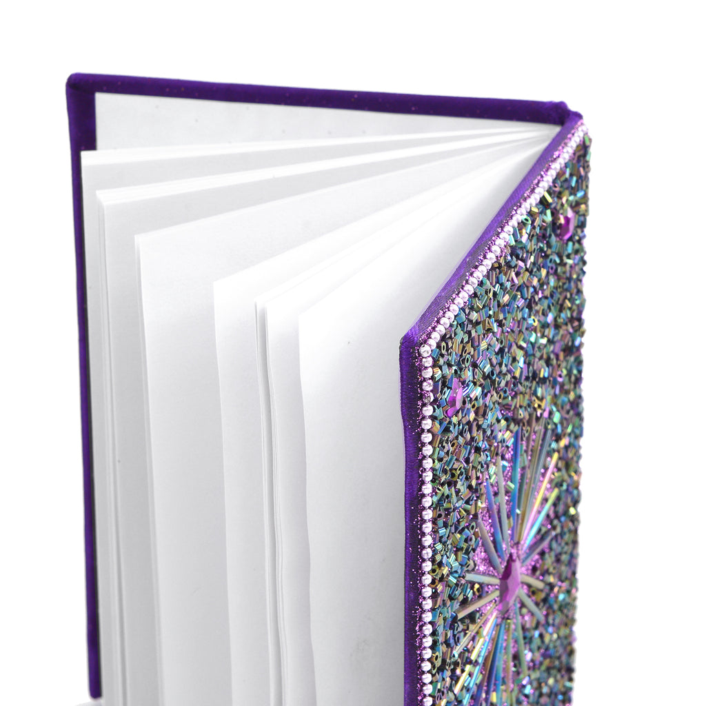 Livmore 6-Piece Beaded Stationery Gift Set (inc. 1 x Decorative Box, 5 x Pens, & 1 x Diary) - Purple_8456078_7