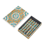 Livmore 6-Piece Beaded Stationery Gift Set (inc. 1 x Decorative Box, 5 x Pens, & 1 x Diary) - Silver & Blue_8457950_2