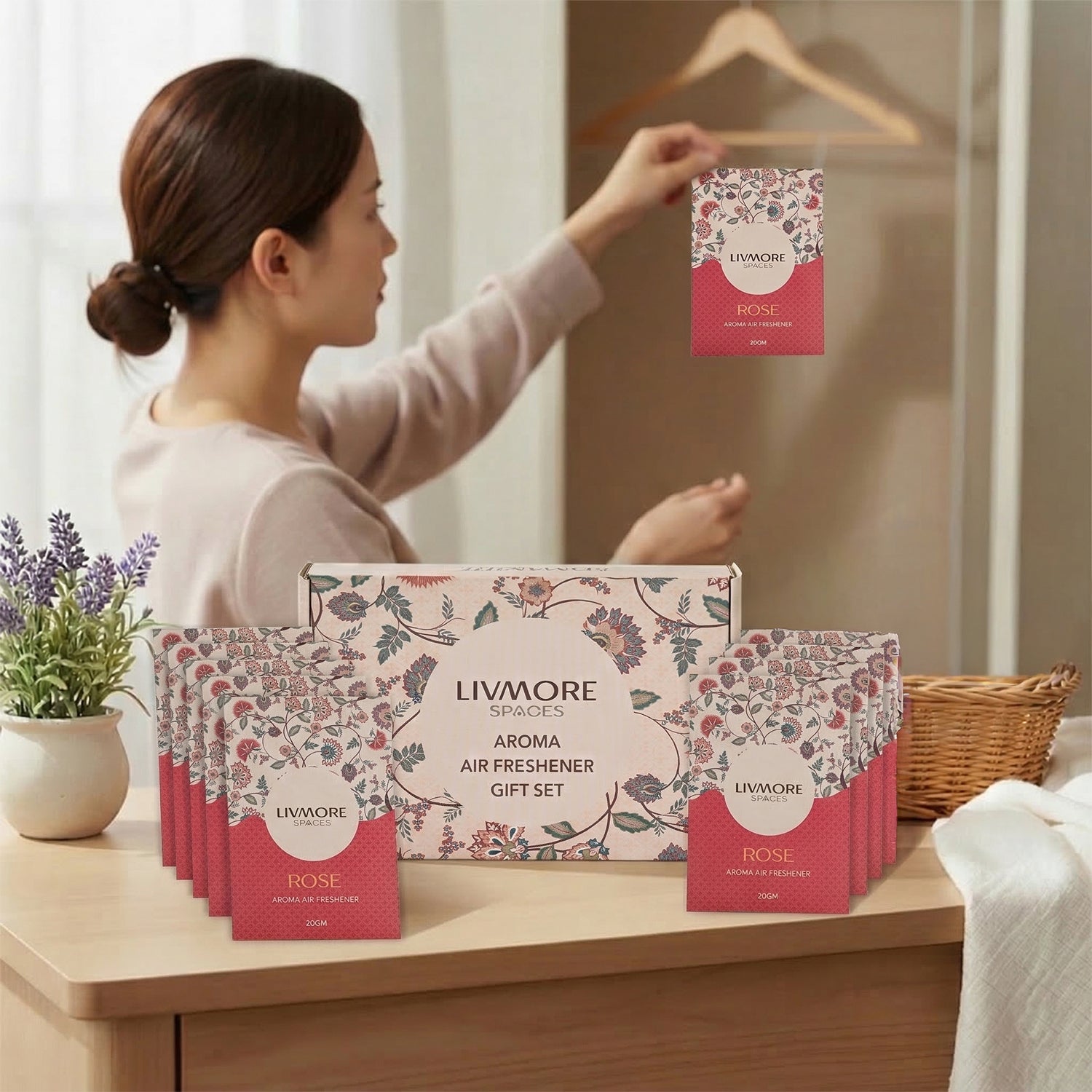 Livmore Set of 10 Rose Fragrance Sachets (Size 8 x 9Cm) 8457952 2