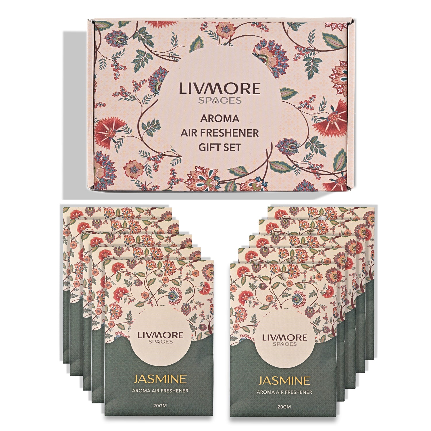 Livmore Set of 10 Jasmine Fragrance Sachets (Size 8 x 9Cm) 8457953 0