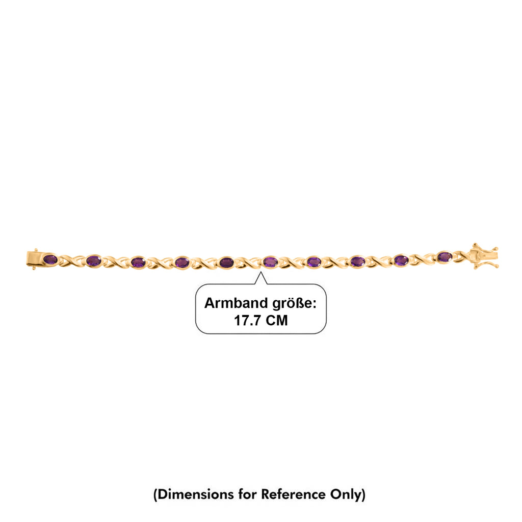 EverTrue African Amethyst Infinity Link Bracelet (Size - 7) with GB Lock Box in Yellow Gold Tone 4.16 Ct._8458673_4