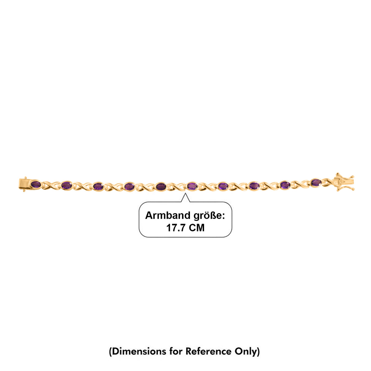 EverTrue African Amethyst Infinity Link Bracelet (Size - 7) with GB Lock Box in Yellow Gold Tone 4.16 Ct. V32534133 5