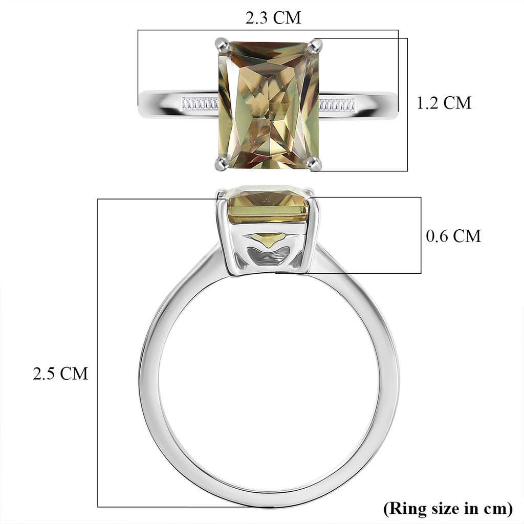 Rhapsody 950 Platinum AAAA Natural Turkizite (Radiant Cut 4.00ct) VS-E/F Natural White Diamond Ring 4.03 Ct, Platinum Wt. 5.42 Gms_8461130_5