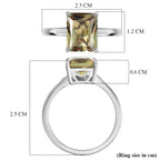 Rhapsody 950 Platinum AAAA Natural Turkizite (Radiant Cut 4.00ct) VS-E/F Natural White Diamond Ring 4.03 Ct, Platinum Wt. 5.42 Gms_8461130_5
