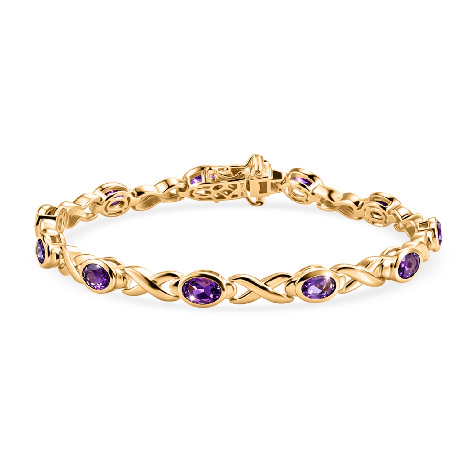 EverTrue African Amethyst Infinity Link Bracelet (Size - 7.5) with GB Lock Box 4.57 Ct. V32531879 0