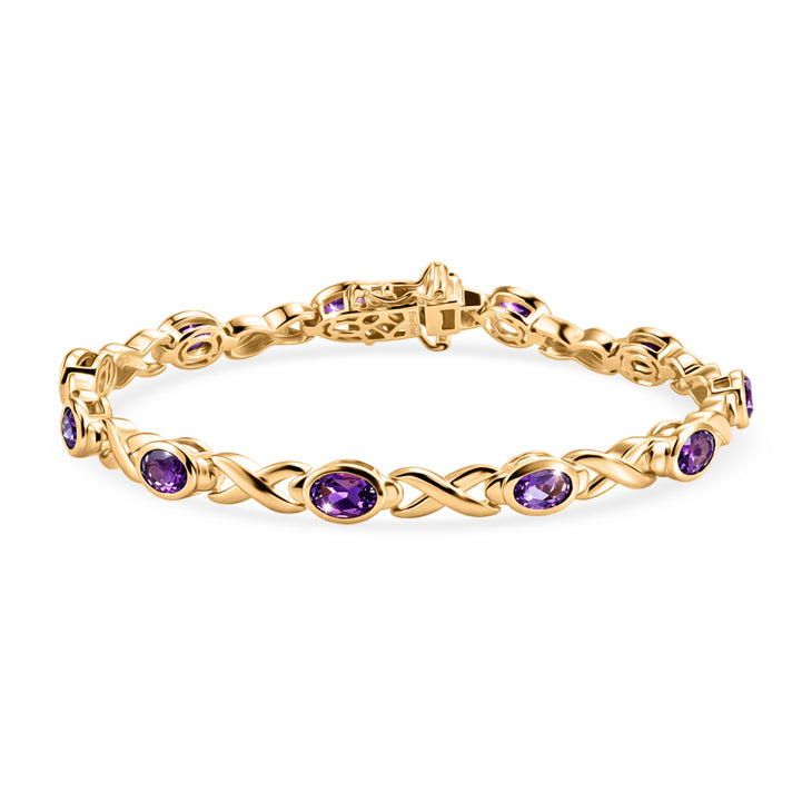 EverTrue African Amethyst Infinity Link Bracelet (Size - 7.5) with GB Lock Box 4.57 Ct. V32620901 1