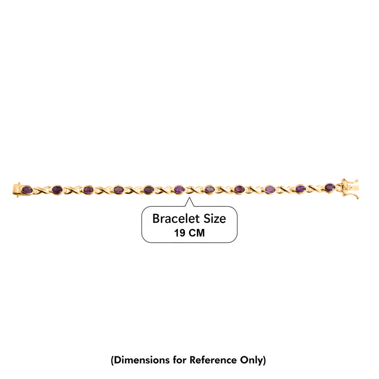 EverTrue African Amethyst Infinity Link Bracelet (Size - 7.5) with GB Lock Box 4.57 Ct. V32531879 7
