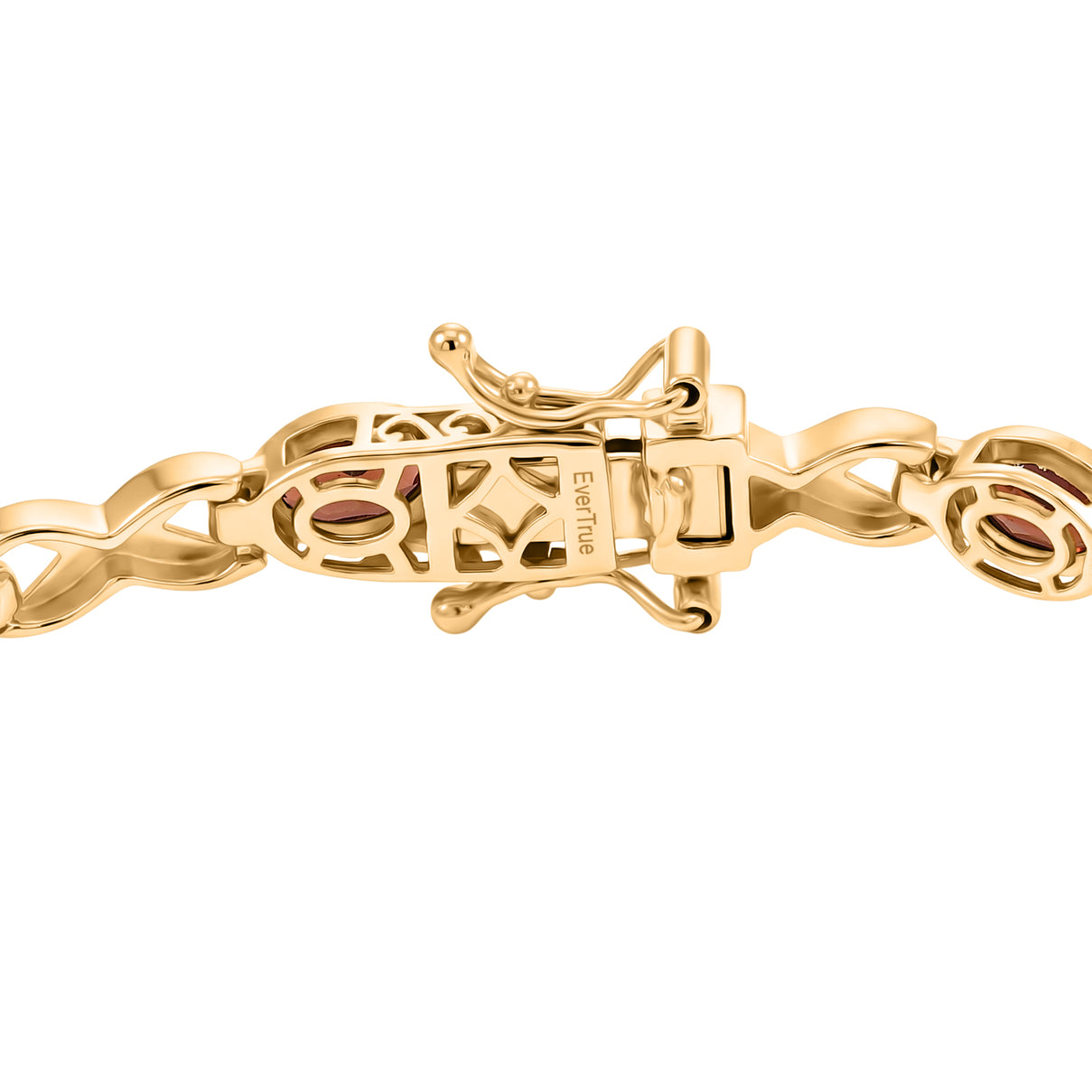 Royal Bali Collection - EverTrue Red Garnet Infinity Link Bracelet (Size - 7) with GB Lock Box in Yellow Gold Tone 5.70 Ct. 8464729 4