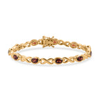 Royal Bali Collection - EverTrue Red Garnet Bracelet (Size - 7.5) with GB Lock Box in Yellow Gold Tone 6.25 Ct._8465317
