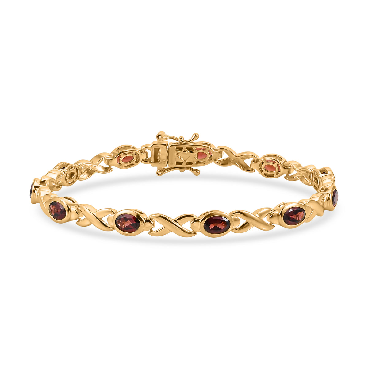 Red Garnet Infinity Link Bracelet (Size - 7.5) with GB Lock Box in Yellow Gold Tone 6.25 Ct. V32539218 0