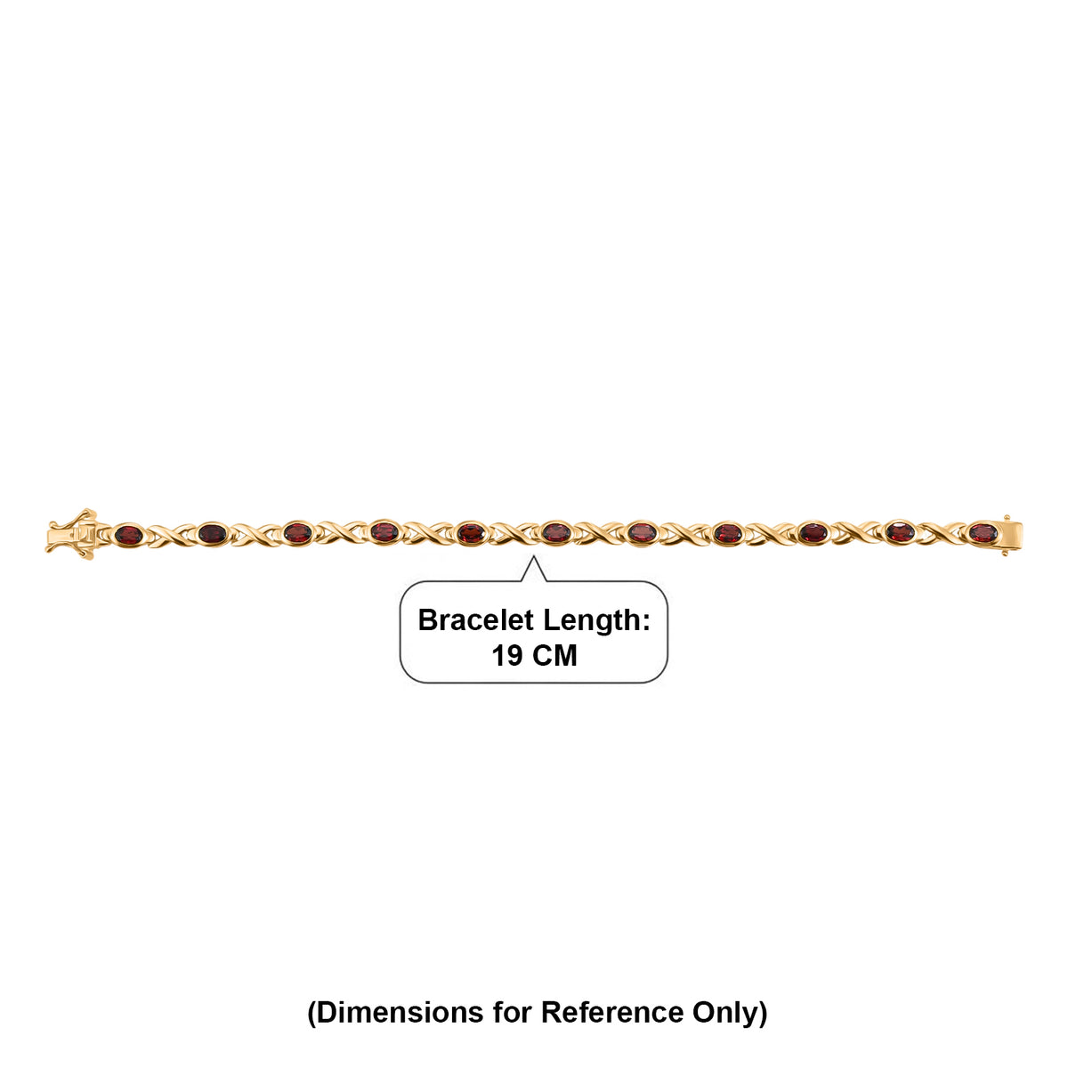 Red Garnet Infinity Link Bracelet (Size - 7.5) with GB Lock Box in Yellow Gold Tone 6.25 Ct. V32539218 5