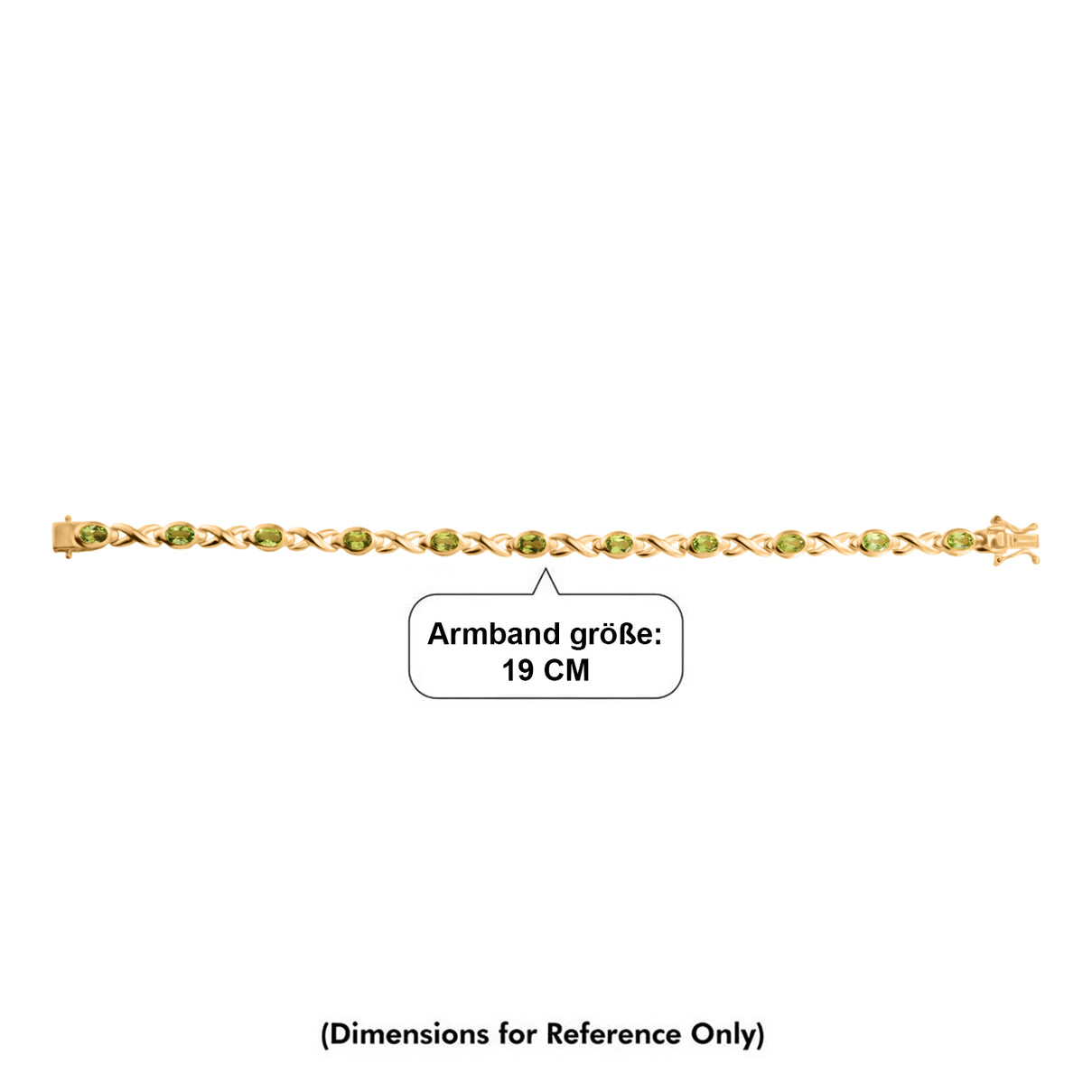 EverTrue - Natural Hebei Peridot Infinity Link Bracelet (Size - 7.5) with GB Lock Box in Yellow Gold Tone 5.40 Ct. V32529292 5