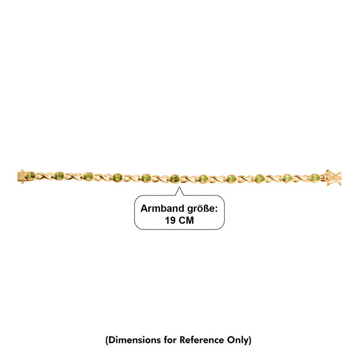 EverTrue - Natural Hebei Peridot Infinity Link Bracelet (Size - 7.5) with GB Lock Box in Yellow Gold Tone 5.40 Ct. V32529292 5