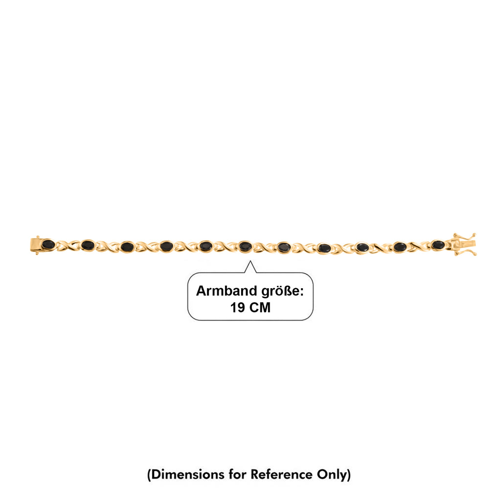 Royal Bali Collection - EverTrue Black Spinel Bracelet (Size - 7.5) with GB Lock Box in Yellow Gold Tone 6.60 Ct._8465323_4