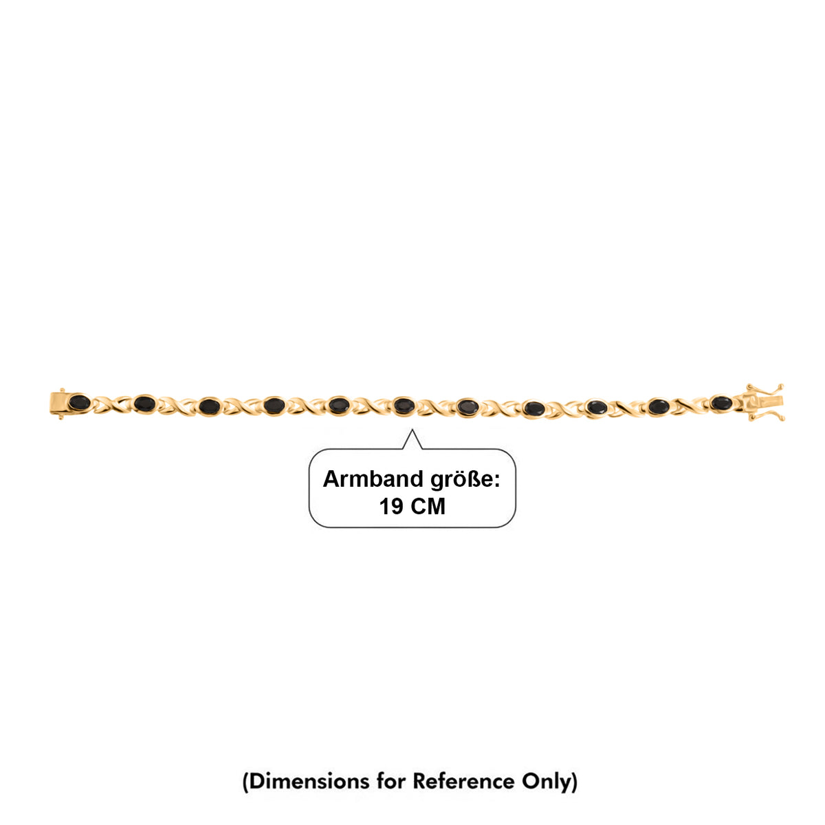 Black Spinel Bracelet (Size - 7.5) with GB Lock Box in Yellow Gold Tone 6.60 Ct. V32536895 5