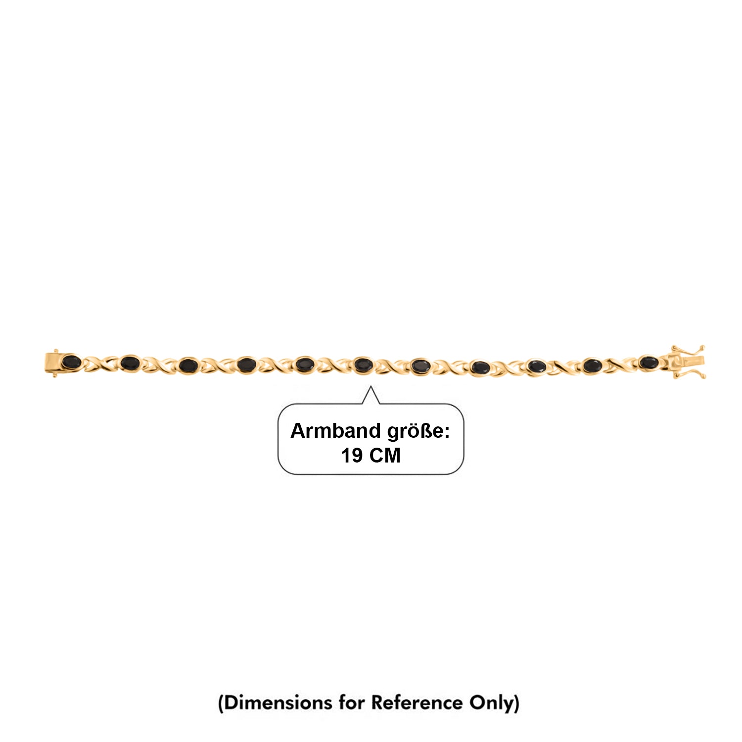 Black Spinel Bracelet (Size - 7.5) with GB Lock Box in Yellow Gold Tone 6.60 Ct. V32536895 5