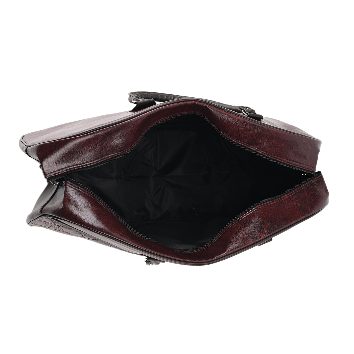 Quilted Weekender Travel Style Duffle Bag with Shoulder Strap - Burgundy V32516223 7