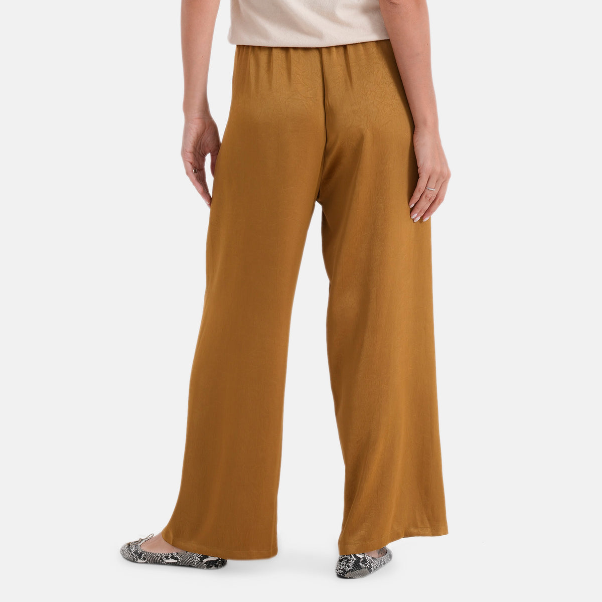 La Marey Silk-Feel Wide Leg Trousers (Size S/M, 8 To 14) - Dark Goldenrod V32601716 3