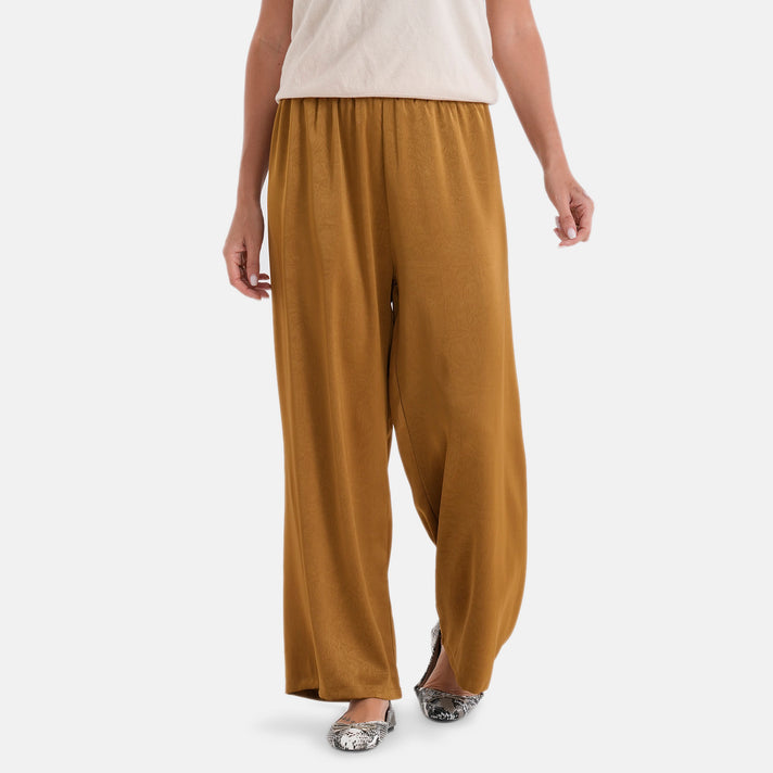 La Marey Silk-Feel Wide Leg Trousers (Size L/XL, 16 To 22) - Dark Goldenrod 8465932 1